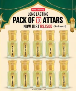Premium Long Lasting Pack of 10  Attars (3ml Each)